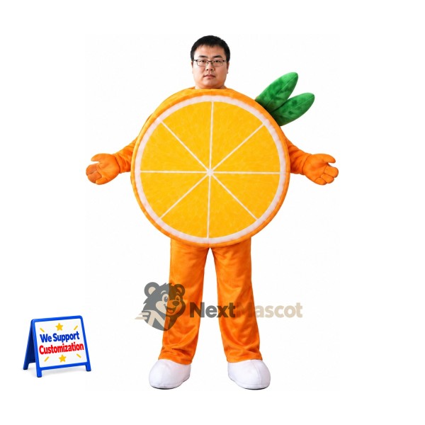 Orange Slice Mascot Costume - Open Face for Food Festivals