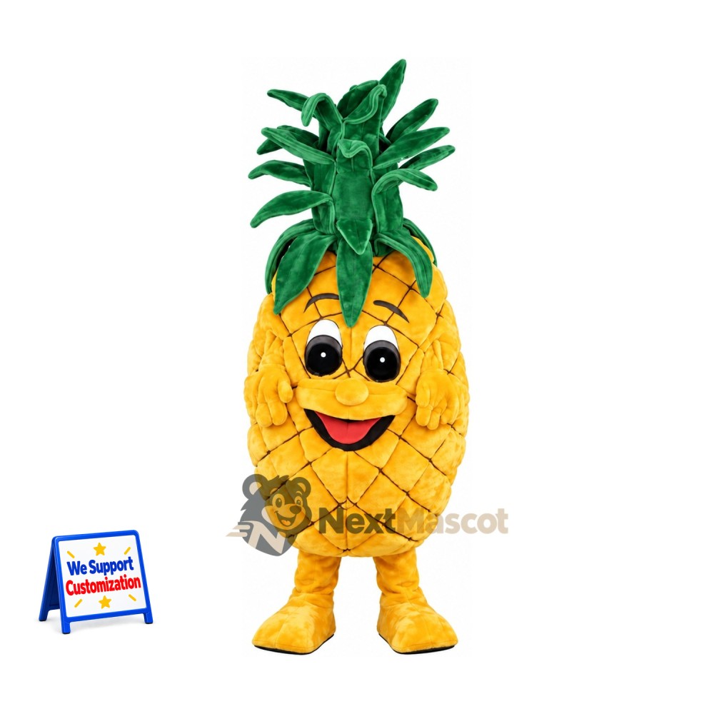 Pineapple Mascot Costume - Tall Green Leaves for Food Festivals Pineapple Mascot Costume - Tall Green Leaves for Food Festivals