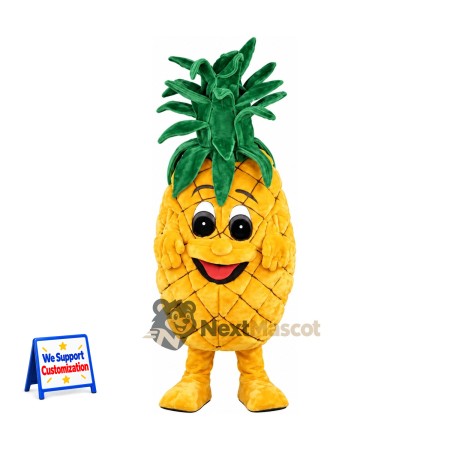 Pineapple Mascot Costume - Tall Green Leaves for Food Festivals Pineapple Mascot Costume - Tall Green Leaves for Food Festivals