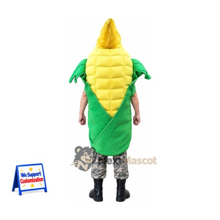 Corn Mascot Costume - Big Smile and Green Shirt