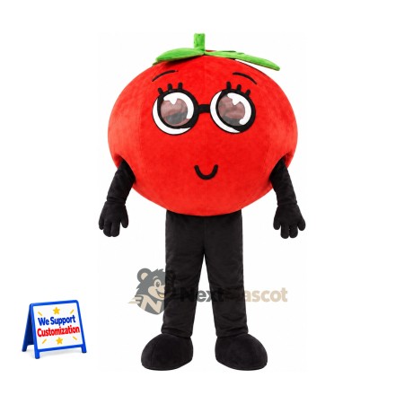 Tomato Mascot Costume - Glasses for Food Fairs Tomato Mascot Costume - Glasses for Food Fairs