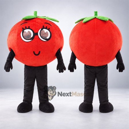 Tomato Mascot Costume - Glasses for Food Fairs Tomato Mascot Costume - Glasses for Food Fairs