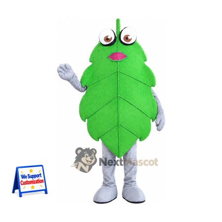 Leaf Mascot Costume - Green, Gray Arms and Legs for Community Events Leaf Mascot Costume - Green, Gray Arms and Legs for Community Events