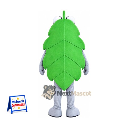 Leaf Mascot Costume - Green, Gray Arms and Legs for Community Events Leaf Mascot Costume - Green, Gray Arms and Legs for Community Events