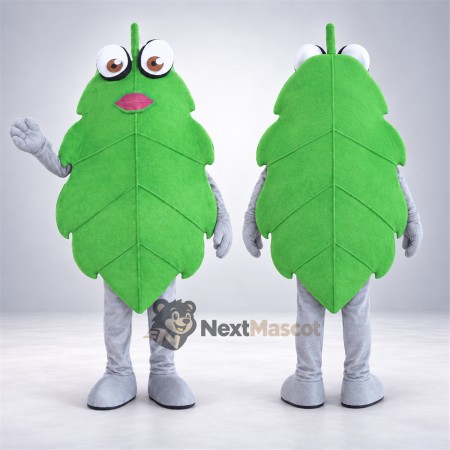 Leaf Mascot Costume - Green, Gray Arms and Legs for Community Events Leaf Mascot Costume - Green, Gray Arms and Legs for Community Events