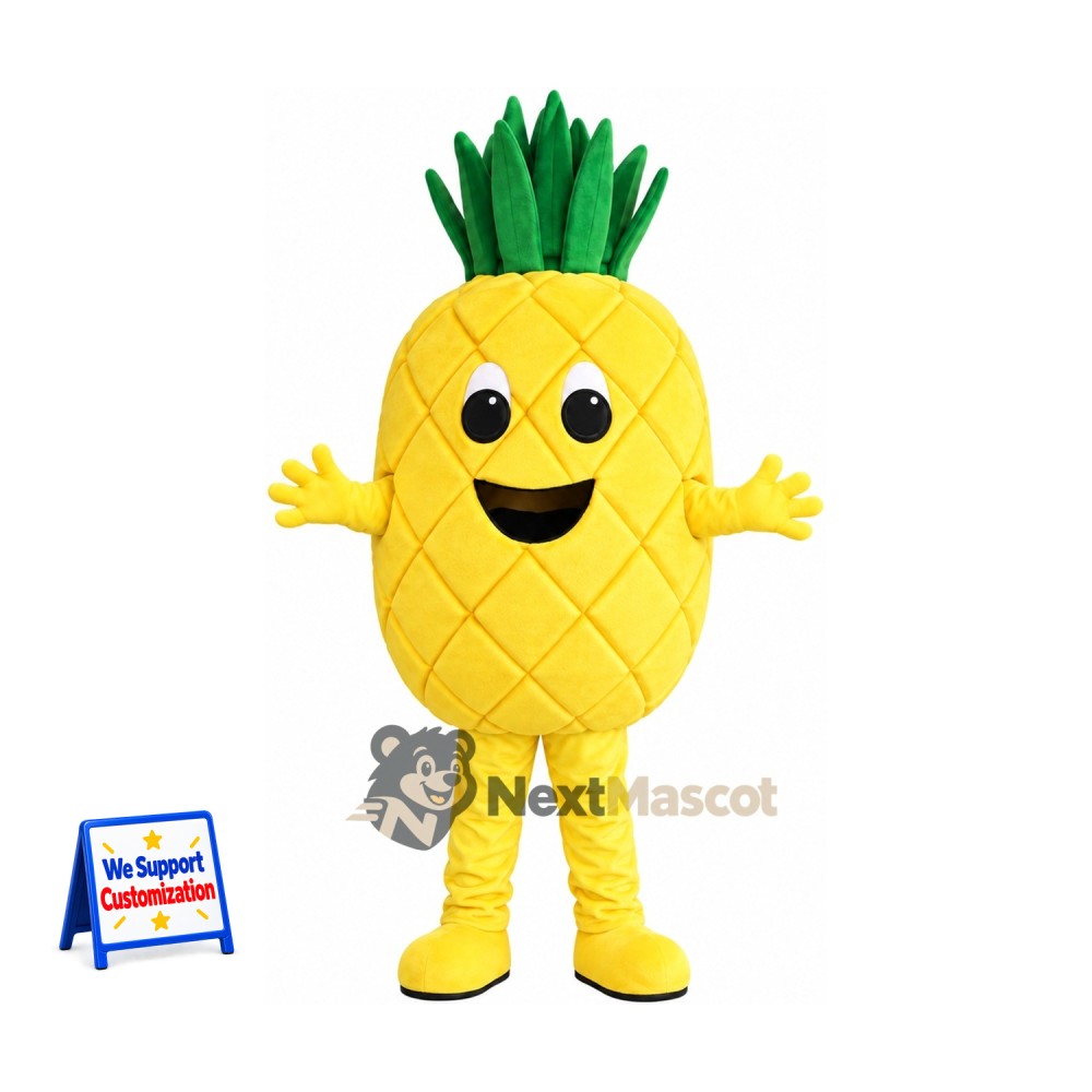Pineapple Mascot Costume - Big Smile and Yellow Shoes Pineapple Mascot Costume - Big Smile and Yellow Shoes