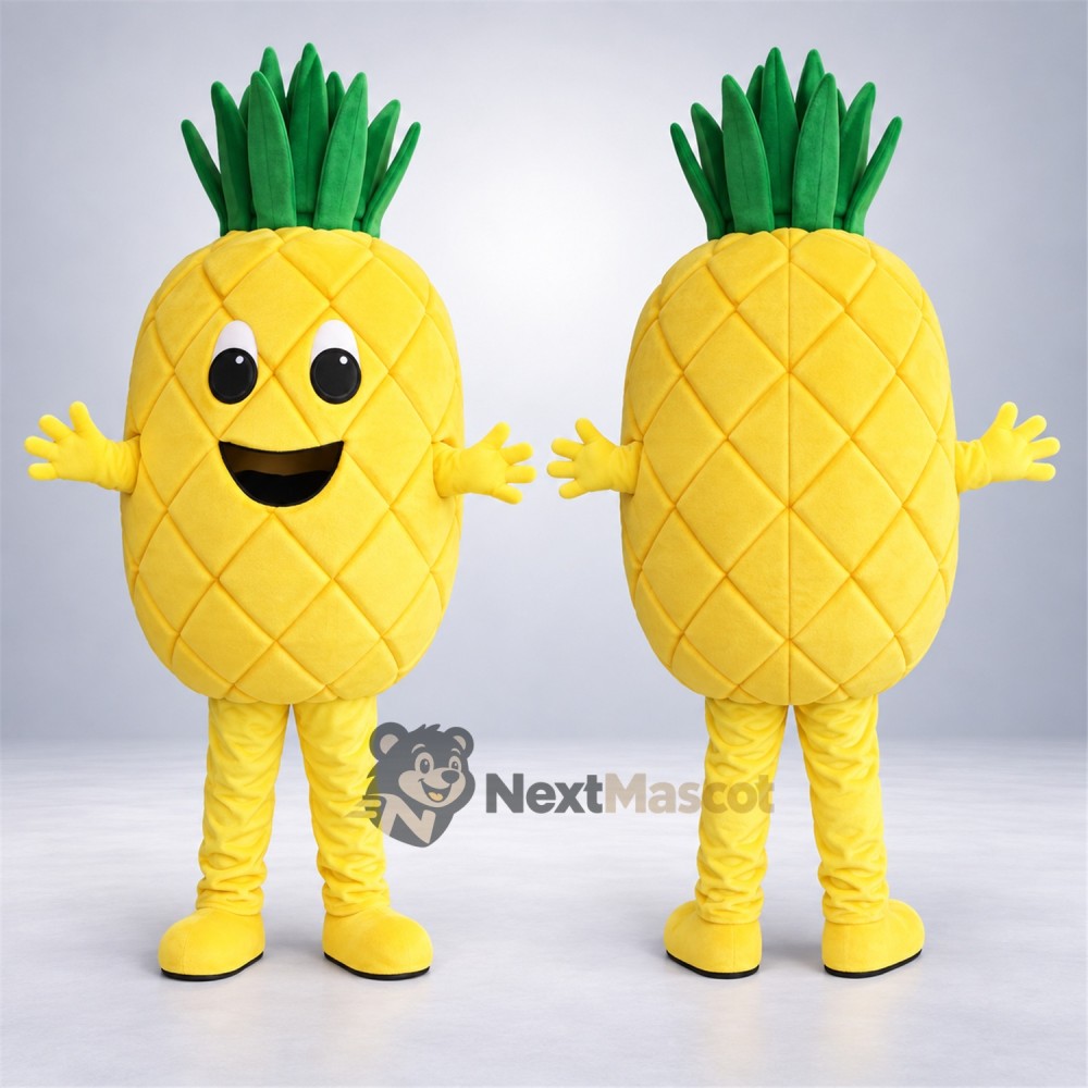 Pineapple Mascot Costume - Big Smile and Yellow Shoes Pineapple Mascot Costume - Big Smile and Yellow Shoes