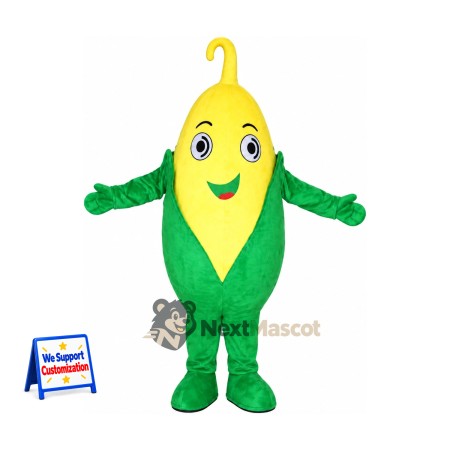 Corn Mascot Costume - Green Arms and Legs for Food Fairs Corn Mascot Costume - Green Arms and Legs for Food Fairs