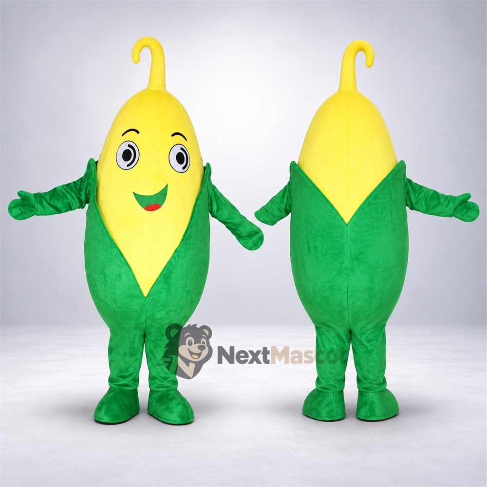 Corn Mascot Costume - Green Arms and Legs for Food Fairs Corn Mascot Costume - Green Arms and Legs for Food Fairs