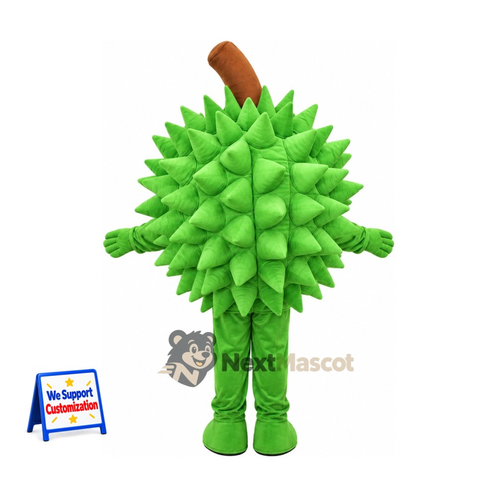 Durian Mascot Costume - Green, Yellow Face