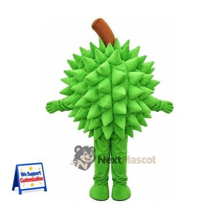 Durian Mascot Costume - Green, Yellow Face
