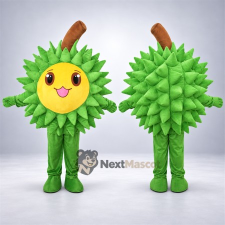 Durian Mascot Costume - Green, Yellow Face