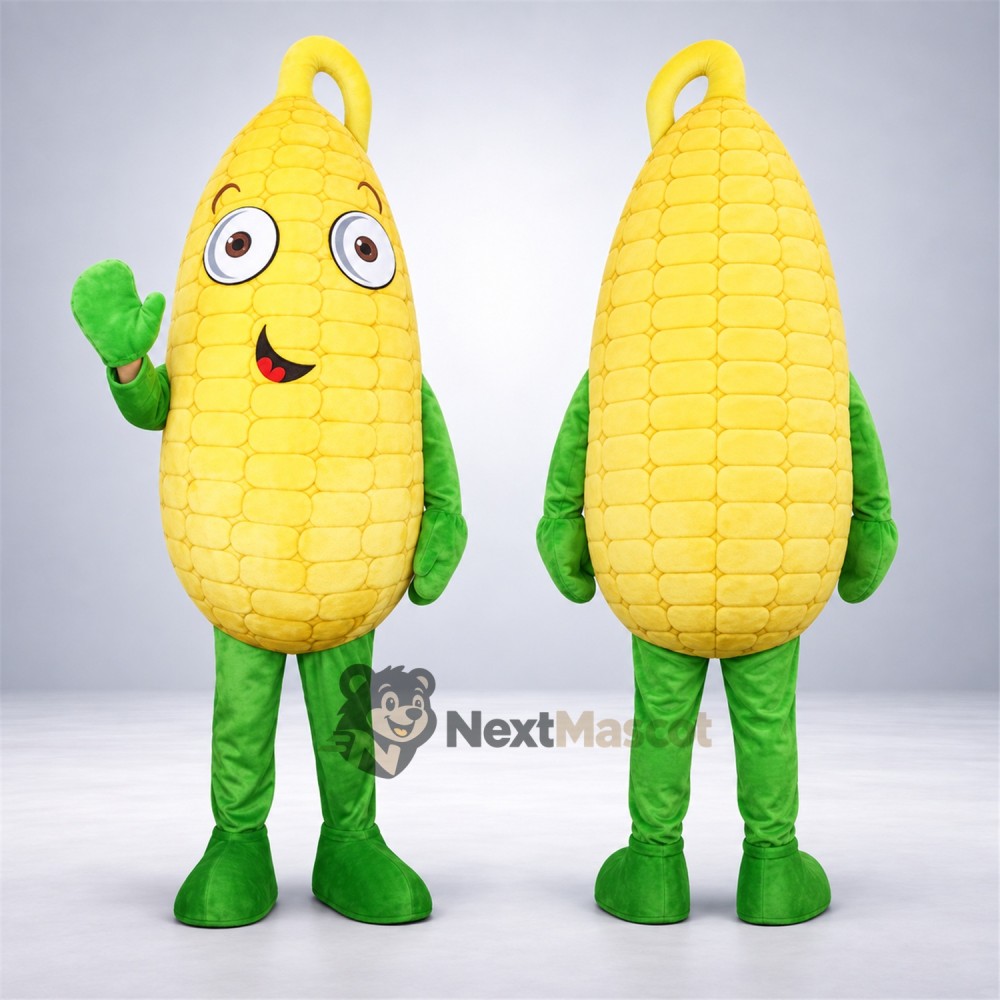 Corn Mascot Costume - Green Arms and Legs for Restaurant Events Corn Mascot Costume - Green Arms and Legs for Restaurant Events