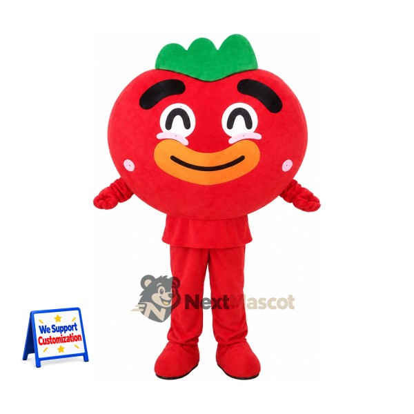 Tomato Mascot Costume - Big Smile and Red Legs