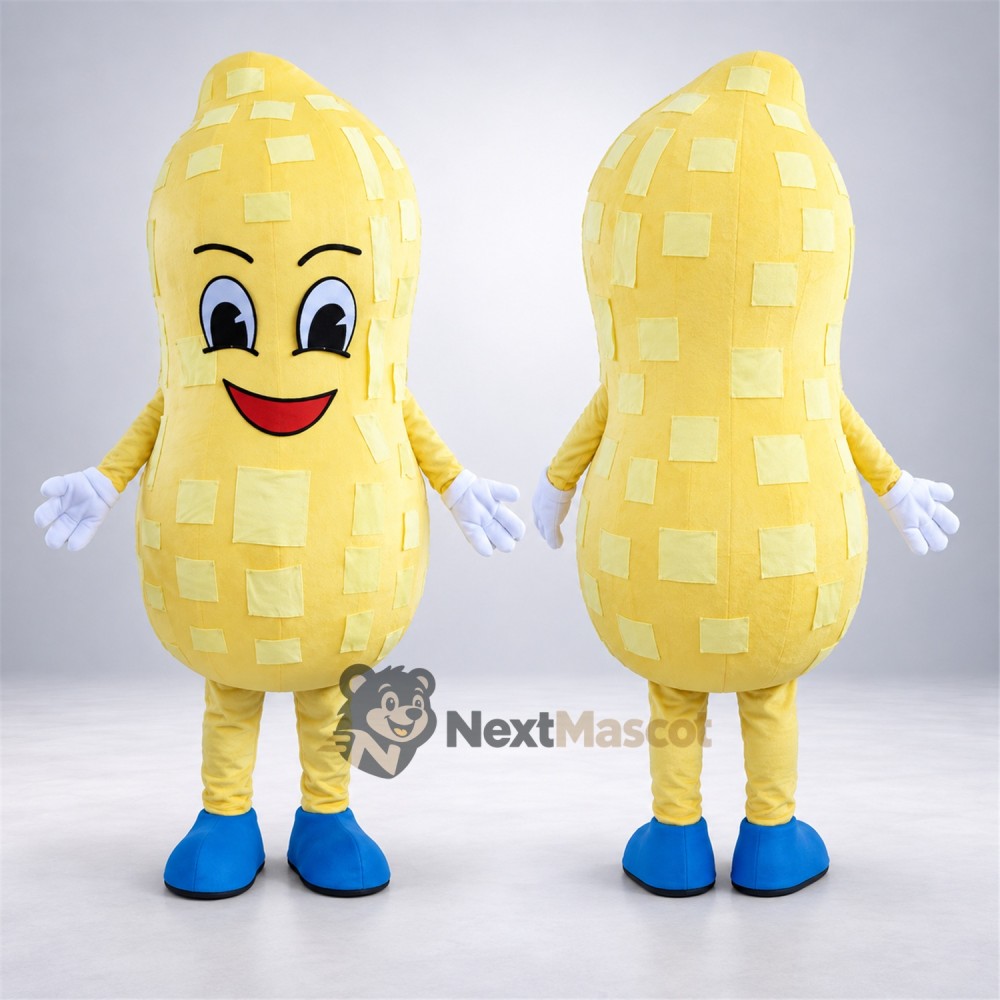 Peanut Mascot Costume - White Gloves and Blue Shoes Peanut Mascot Costume - White Gloves and Blue Shoes