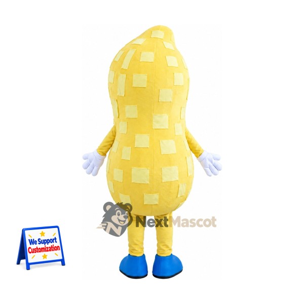 Peanut Mascot Costume - White Gloves and Blue Shoes Peanut Mascot Costume - White Gloves and Blue Shoes