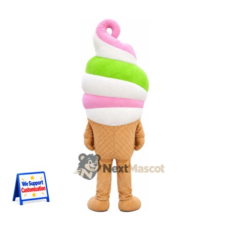 Ice Cream Cone Mascot Costume - Rainbow, Tan Legs Ice Cream Cone Mascot Costume - Rainbow, Tan Legs