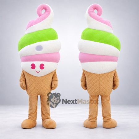 Ice Cream Cone Mascot Costume - Rainbow, Tan Legs Ice Cream Cone Mascot Costume - Rainbow, Tan Legs