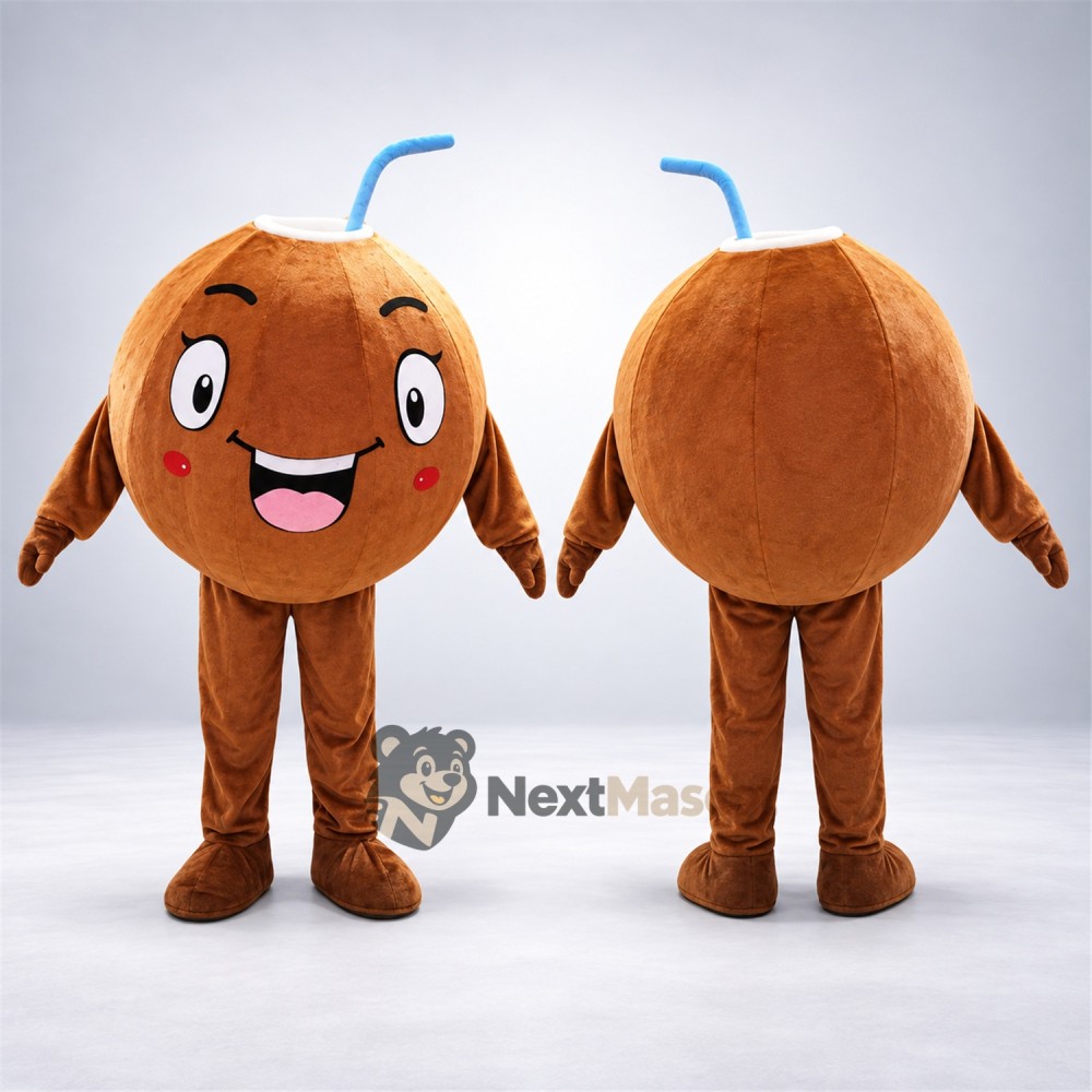 Coconut Drink Mascot Costume - Blue Straw Coconut Drink Mascot Costume - Blue Straw