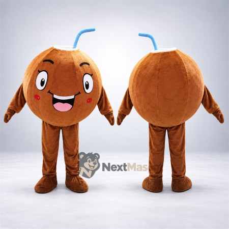 Coconut Drink Mascot Costume - Blue Straw Coconut Drink Mascot Costume - Blue Straw