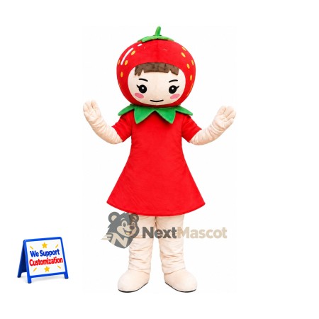 Strawberry Girl Mascot Costume - Red Dress Strawberry Girl Mascot Costume - Red Dress