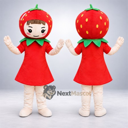 Strawberry Girl Mascot Costume - Red Dress Strawberry Girl Mascot Costume - Red Dress