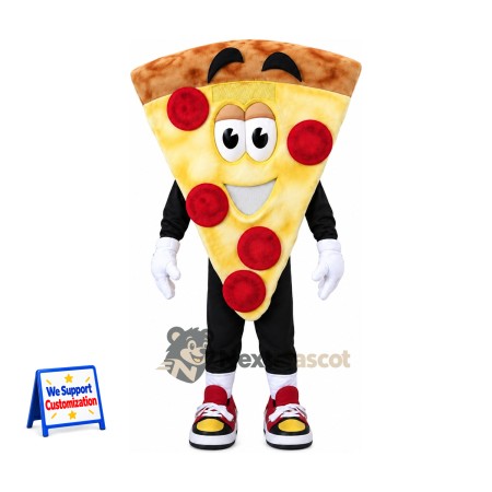Pizza Slice Mascot Costume - Red Sneakers Pizza Slice Mascot Costume - Red Sneakers