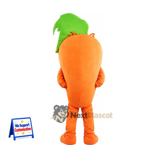 Carrot Mascot Costume - Large Green Leaves