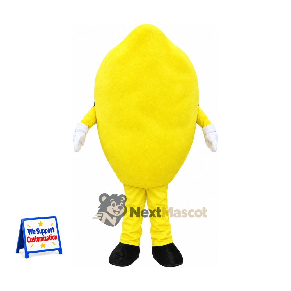 Lemon Mascot Costume - White Gloves and Black Shoes Lemon Mascot Costume - White Gloves and Black Shoes