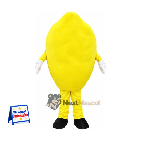Lemon Mascot Costume - White Gloves and Black Shoes Lemon Mascot Costume - White Gloves and Black Shoes