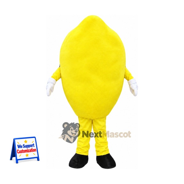 Lemon Mascot Costume - White Gloves and Black Shoes
