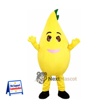 Pear Mascot Costume - Pink Smile and Black Shoes Pear Mascot Costume - Pink Smile and Black Shoes