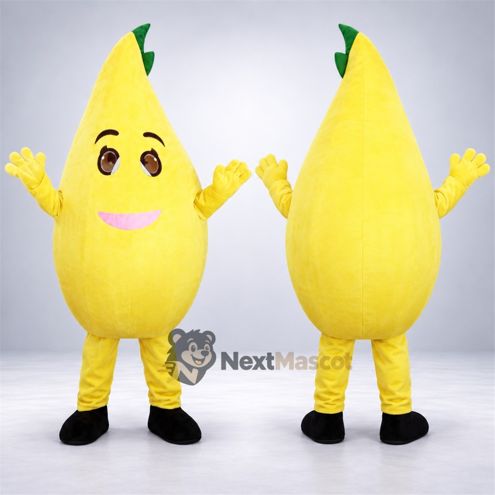 Pear Mascot Costume - Pink Smile and Black Shoes Pear Mascot Costume - Pink Smile and Black Shoes