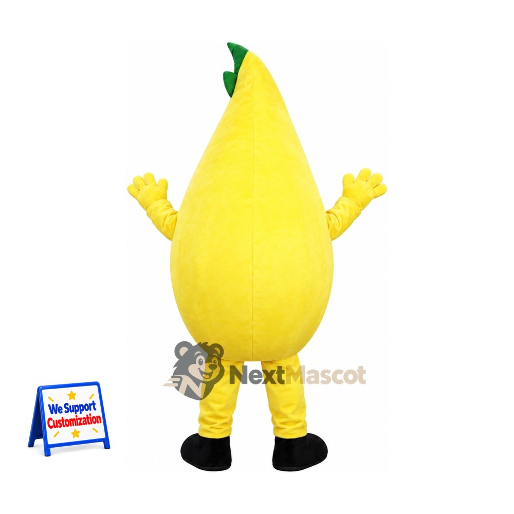 Pear Mascot Costume - Pink Smile and Black Shoes Pear Mascot Costume - Pink Smile and Black Shoes