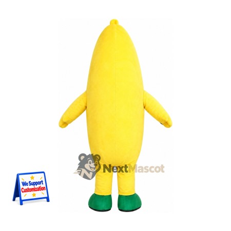 Banana Mascot Costume - White Face and Green Boots for Food Festivals
