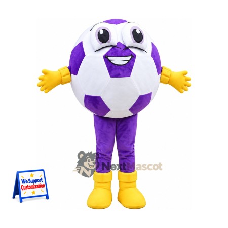 Soccer Ball Mascot Costume - Purple and White Soccer Ball Mascot Costume - Purple and White
