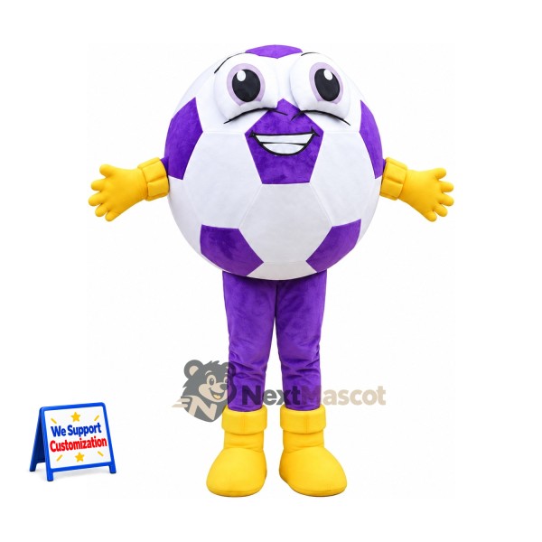 Soccer Ball Mascot Costume - Purple and White