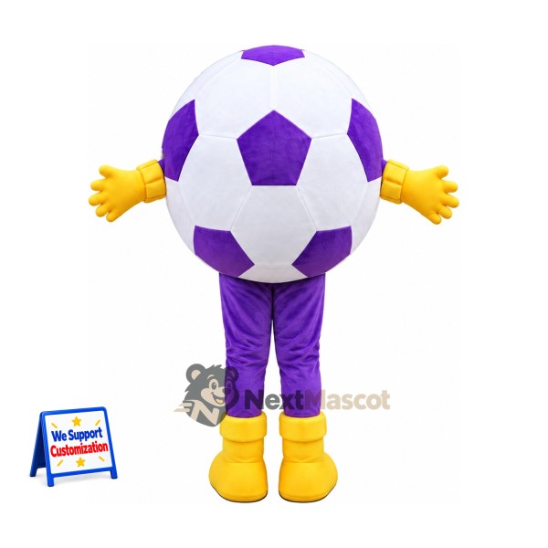 Soccer Ball Mascot Costume - Purple and White Soccer Ball Mascot Costume - Purple and White