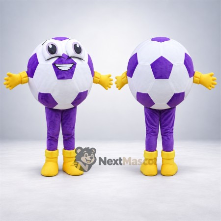Soccer Ball Mascot Costume - Purple and White Soccer Ball Mascot Costume - Purple and White