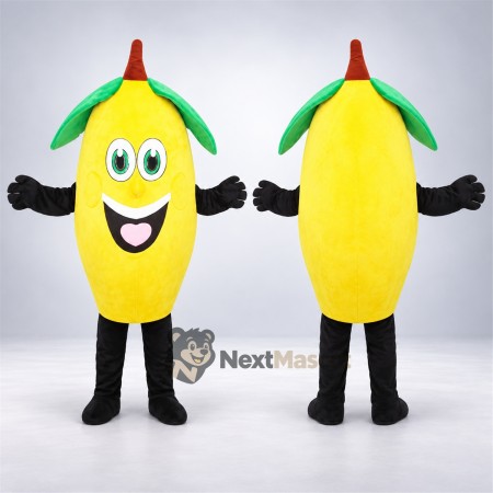 Mango Mascot Costume - Yellow, Black Arms and Legs for Restaurant Events