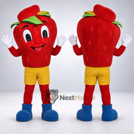 Apple Mascot Costume - Red, Red Cap
