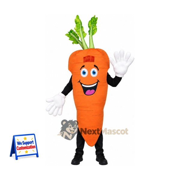 Carrot Mascot Costume - White Gloves and Black Legs