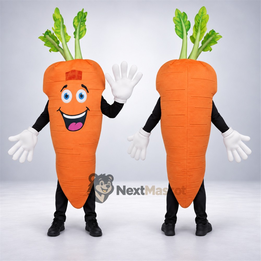 Carrot Mascot Costume - White Gloves and Black Legs