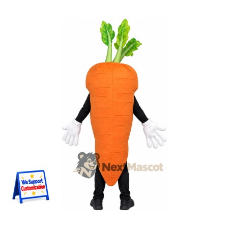 Carrot Mascot Costume - White Gloves and Black Legs