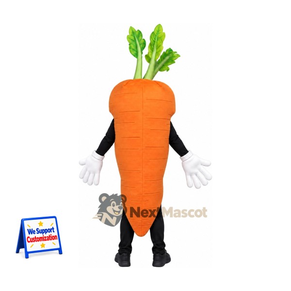 Carrot Mascot Costume - White Gloves and Black Legs Carrot Mascot Costume - White Gloves and Black Legs