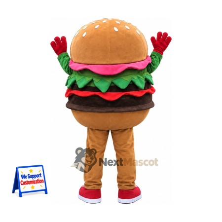 Burger Mascot Costume - Brown Legs and Red Sneakers Burger Mascot Costume - Brown Legs and Red Sneakers