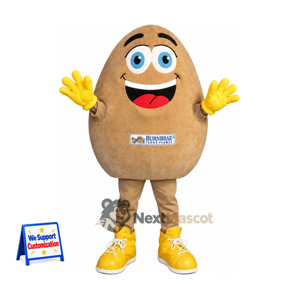 Potato Mascot Costume - Yellow Gloves and Boots Potato Mascot Costume - Yellow Gloves and Boots