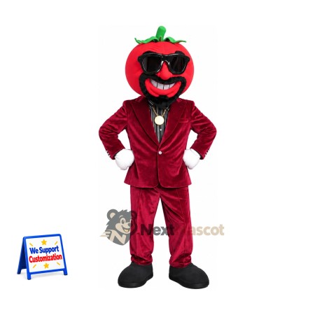 Tomato Mascot Costume - Burgundy Suit Tomato Mascot Costume - Burgundy Suit