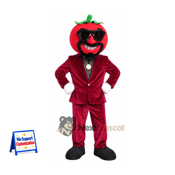 Tomato Mascot Costume - Burgundy Suit