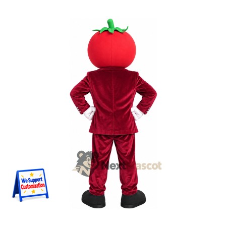 Tomato Mascot Costume - Burgundy Suit Tomato Mascot Costume - Burgundy Suit